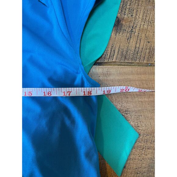 NWT Womens Laundry‎ By Design Blue Green Short Sleeve Scoop Neck Tie Dress S - Picture 8 of 8